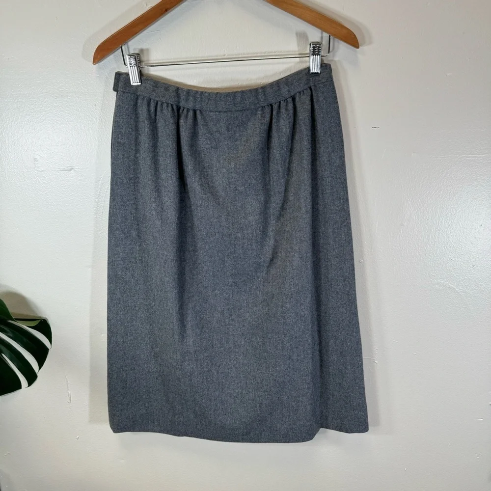 PENDLETON vintage wool midi skirt gray pockets lined academic academia twee sz10